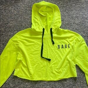 SHEIN Neon Yellow Cropped Hoodie